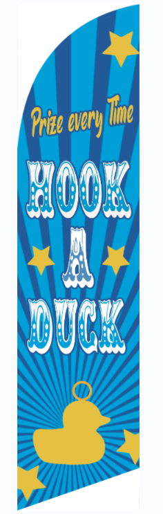 Hook a duck (blue) Feathered Flag With 3m Pole
