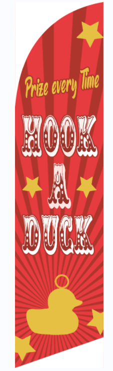 Hook a duck (red) Feathered Flag With 3m Pole