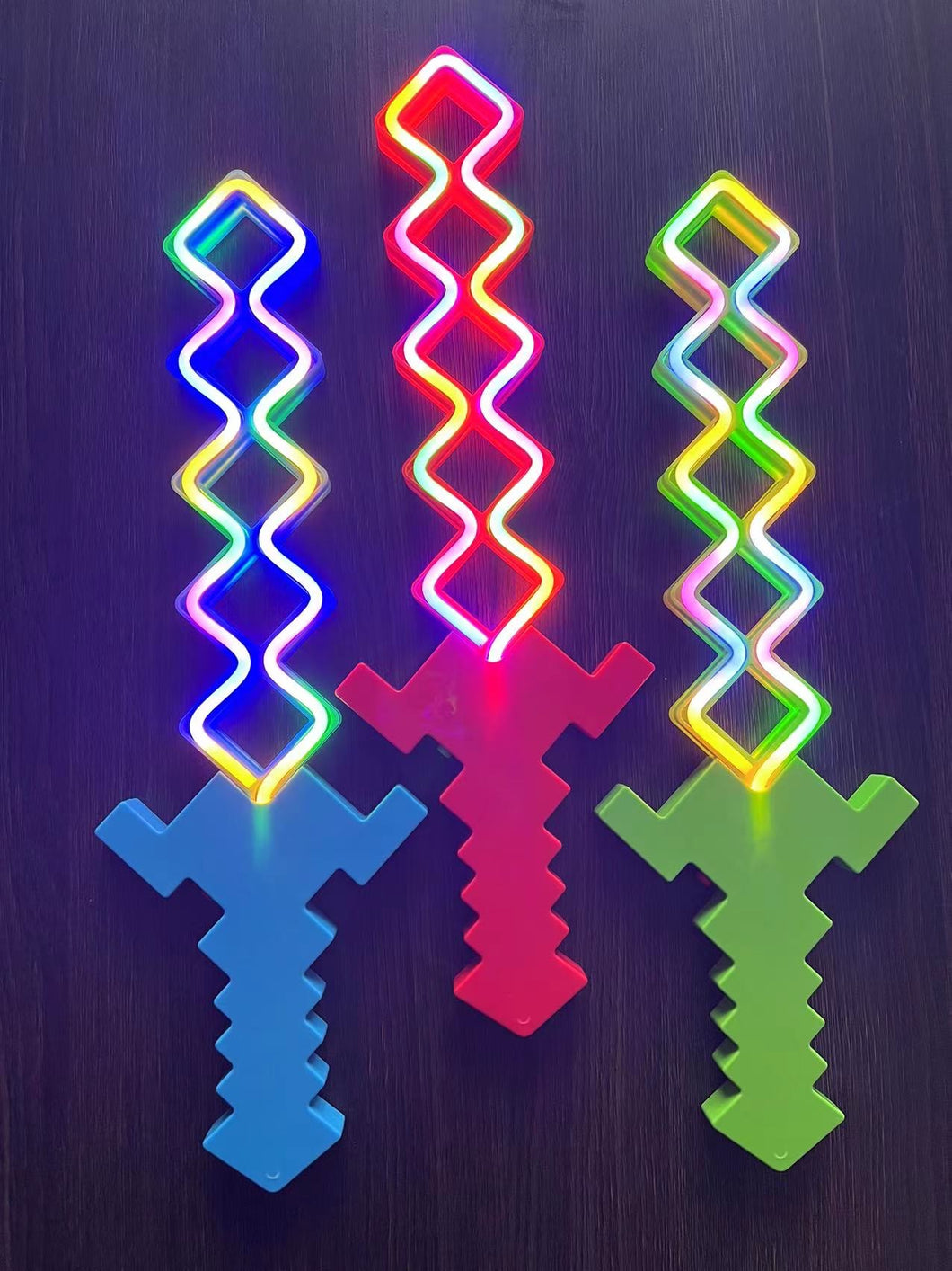 New neon pixel Swords Blue/Red/Green, VERY BRIGHT and extra LEDs inside, £1.85 each, 72 per box